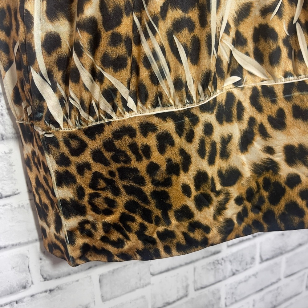 Moa Moa Leopard Print Slouch Neck Sleeveless Blouse Medium - Picture 3 of 10